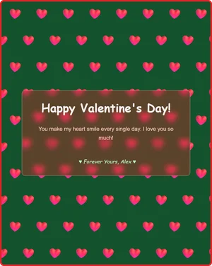 Christmas Love Heart Card - Festive red and green holiday design