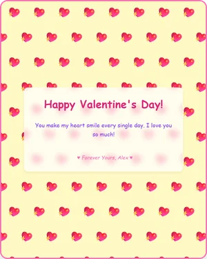 Playful Fun Heart Card - Yellow background with colorful fonts